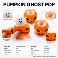 Squishy TPR/Silicone Halloween Pompoen Spook Pop Mini Knijp Speelgoed 12 Stuks Decompressie Stress Verlichting Fidget Speelgoed Displaydoos