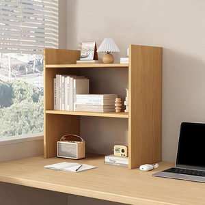 Estante de Almacenamiento de Escritorio de Tres Niveles de Madera Maciza de Color Natural, Mesa de Estudio <span class=keywords><strong>para</strong></span> Dormitorio, Adecuada <span class=keywords><strong>para</strong></span> Salas de Estudio y Oficinas - Product Image 3