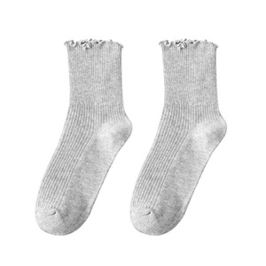 Calcetines de Mujer de Alta Calidad y Económicos con Diseño de Encaje, Color Sólido, Estilo Moderno, Calcetines de Tubo a la Moda - Product Image 5