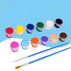 12 Farben 5 ml Acrylfarbe mit 2 Pinseln DIY Graffiti Pigment Set für Ölgemälde Wandmalerei DIY Kunst liefert Geschenke