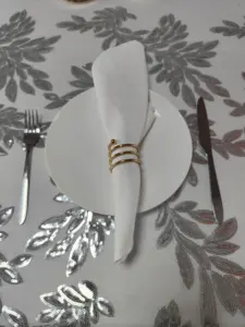 Mantel de mesa redondo de encaje bordado, tela de lujo marroquí floral marfil blanco dorado para comedor, boda, eventos y fiesta