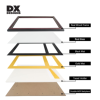 Bingkai Sertifikat Kayu Ukuran Khusus DX Designs dengan Tempat Rumbai, Bingkai Pajangan Diploma, Bingkai Sertifikat Kehormatan, Bingkai Penghargaan Prestasi