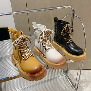 Bottines de <span class=keywords><strong>moto</strong></span> à plateforme épaisse pour femmes, <span class=keywords><strong>bottes</strong></span> d'hiver tendance à talons hauts, <span class=keywords><strong>compensées</strong></span>, imperméables, épaisses, pour les fêtes, usage décontracté - Product Image 6