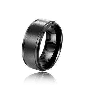 Anillo de boda de tungsteno DJ087 para hombre, diseño geométrico moderno, acabado liso, 8 mm de ancho, joyería de moda - Product Image 2