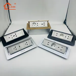 Copper 10A Waterproof Pop-up Electrical Power Ground Outlet Box German French EU UK Universal Floor Socket Stainless Steel SDK