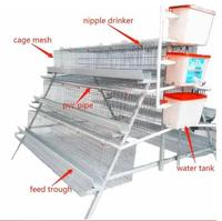 Cage à poules pondeuses de type A à haute capacité, 3 niveaux, galvanisée, système automatique de ponte pour les fermes avicoles