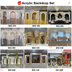 Fondo de arco LED ondulado blanco moderno Entrada de boda acrílica suave para decoración de eventos de fiesta - Product Image 5