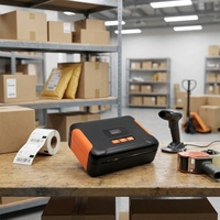 Imprimante d'étiquettes thermiques portable KLP-400 de 4 pouces, Bluetooth, USB, imprimante de codes-barres pour la logistique d'entrepôt
