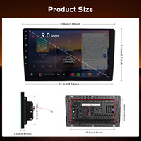 Unidad Principal para Auto Android 15.0 de 9 Pulgadas, Universal, 2DIN, 8 Núcleos, Módulo 4G, CarPlay Inalámbrico, Navegación GPS, Estéreo para Auto
