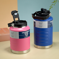 Thermos en acier inoxydable à double paroi de haute qualité 1,5 L et 2 L, carafe isolée pour l'eau et la bière, avec poignée et couvercle pour bouteille de voyage chaude