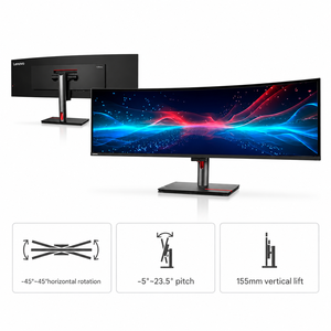 Vente en gros pour écran incurvé noir IPS double QHD 5120x1440 de 49 pouces Lenovo ThinkVision P49w-30, Thunderbolt 4, écran professionnel - Product Image 5