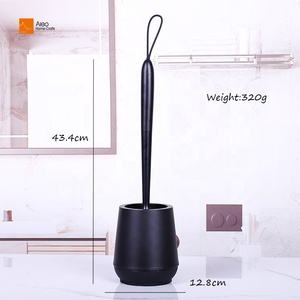 <span class=keywords><strong>Brosse</strong></span> de toilette recyclable en plastique <span class=keywords><strong>silicone</strong></span> noir à long manche avec support de drainage pour les commodités de l'hôtel domestique <span class=keywords><strong>Amazon</strong></span> Online - Product Image 3