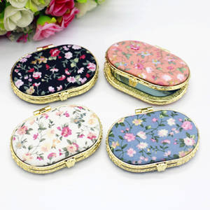 Mixed Procurement Low Price Fabric Flower Makeup <b>Mirror</b> Round Pocket <b>Mirror</b> With Double Sided Vintage <b>Mirror</b> Elegant for Best - Product Image 6