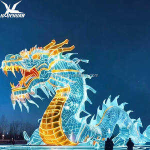 Ngoài trời Trung Quốc Lễ Hội Mùa Xuân phục sinh rồng đèn lồng lụa không thấm nước LED dạ quang 3D Nhà máy thủ công giá mới đến - Product Image 4