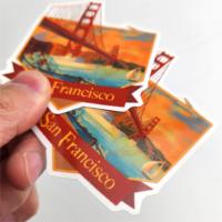 Autocollants pour carnet découpés à l'emporte-pièce avec logo personnalisé, couleur écologique, cadeau, décoration de fête souvenir, autocollant d'étiquette collante à découper holographique