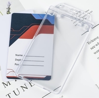 Haute qualité Transparent en plastique dur verrouillé Double face porte-Badge de travail PC Document carte étui porte-carte d'identité