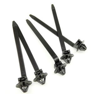 Nylon Cable Ties Q26 Self Locking <b>Black</b> Pin Type Wire <b>Harness</b> Clips - Product Image 1