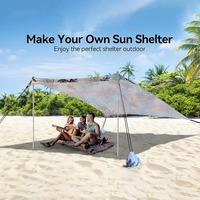 Tente de camping portable d'extérieur en alliage d'aluminium avec auvent imprimé en Lycra, résistante au soleil et au vent, abri de camping