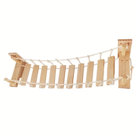 Structure d'escalade pour chat en bois écologique moderne, pilier à gratter mural, design pour usage intérieur, emballé en carton, 1 niveau, corde en sisal