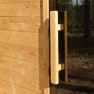 Cabine de sauna extérieure avec véranda, vue panoramique, style noir, panneaux en aluminium imperméables, poêle intégré, pour <span class=keywords><strong>la</strong></span> vente en gros - Product Image 6