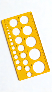 ชุดเครื่องมือวัดคณิตศาสตร์สำหรับนักเรียน ทำจากพลาสติก พร้อมไม้บรรทัดวงกลม แม่แบบวงกลม อุปกรณ์วัดมุมโค้งมนเพื่อความปลอดภัย - Product Image 1