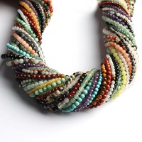 Accessoires de bijoux à bricoler soi-même personnalisables 2mm 3mm perles de bracelet en œil de tigre naturel petites perles de pierre en vrac d'agate rouge