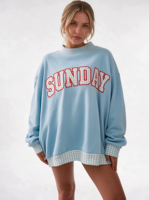 Sweater Wanita Mock Neck Model Asimetris 400gsm Katun Fleece Oversized Hangat untuk Musim Dingin