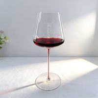 Verre à vin rouge en verre de soie rouge personnalisé en usine, à pied haut, résistant à la chaleur, écologique, pour restaurant, cadeau d'affaires