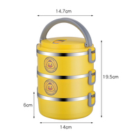 Yuedisi Edelstahl Bento Lunchbox 3-Schichtige Stapelbare Thermische Lebensmittelbehälter mit Deckel für Kinder und Erwachsene