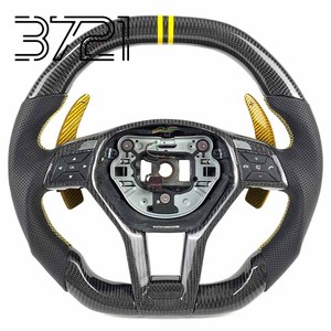 Volant de course en fibre de carbone 3721, 3 branches avec palettes de changement de vitesse pour Mercedes Benz W204 CLS63 E550 AMG R231 SL SLK350 - Product Image 1