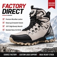 Bottes d'hiver pour hommes en gros, imperméables, en cuir microfibre, résistantes à -30°C ℃   Chaussures d'hiver antidérapantes avec isolation intérieure