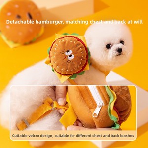 Yeni yenilik stoklanan büyük kapasiteli taşınabilir evcil hayvan sırt çantası ile fermuar kapatma Burgern temalı köpek atıştırmalık paketi köpek koşum - Product Image 3