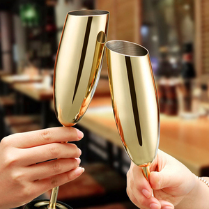 Vaso de Acero Inoxidable 304 Personalizado, Elegante y Único, para Cócteles, Bebidas, Irrompible, con Tallo, 220 ml, para Vino, Champán - Product Image 2