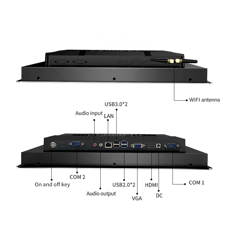 15インチJ1800埋め込みIP65防水10ポイント容量性タッチスクリーン埋め込み産業用オールインワンパネルPCモニター