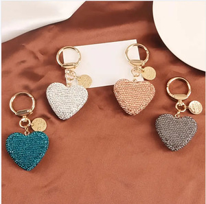 New <strong>Design</strong> Colorful Crystal Diamond Heart <strong>Key</strong> <strong>Chain</strong> High Quality DIY Full Diamond Bag Keychain Accessories - Product Image 3