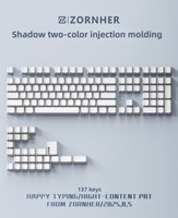ZORNHER Keycaps pliables Shadow, profil OEM, noir PBT, clavier mécanique universel pour commutateurs Cherry MX
