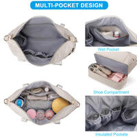Tas Travel Tahan Air Modis Kapasitas Besar Bahan Oxford Penutup Ritsleting Multifungsi Pengisian Daya USB Tas Olahraga Kasual