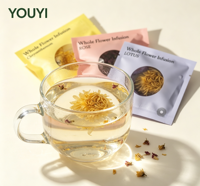 Sachet d'emballage alimentaire en plastique mat imprimé sur mesure, scellé sur 3 côtés, avec fenêtre et encoche de déchirement facile, pour thé, snacks et grains de café