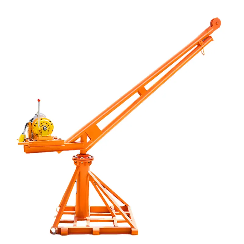 Mini Construction Lift 200kg 300kg 500kg Hoist Outdoor Crane Small Lifting Portable Crane Hoist