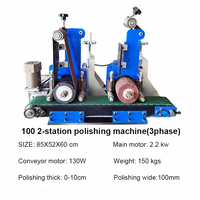 Hengyun 100/150 Petite meuleuse à bande de table en acier au carbone pour ébavurage, chanfreinage de bords, affûtage de métaux et polissage du cuir, avec moteur