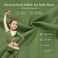 Tela Jersey de Poliéster y Spandex, Sedosa, Lisa, Gruesa, Elástica en 4 Direcciones, para Práctica de Danza y Disfraces de Actuación para Niñas