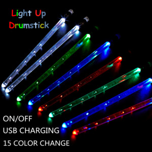 <span class=keywords><strong>Baquetas</strong></span> Luminosas Multicolores 5A con Luz LED, Interruptor y Recargables por USB - Product Image 1