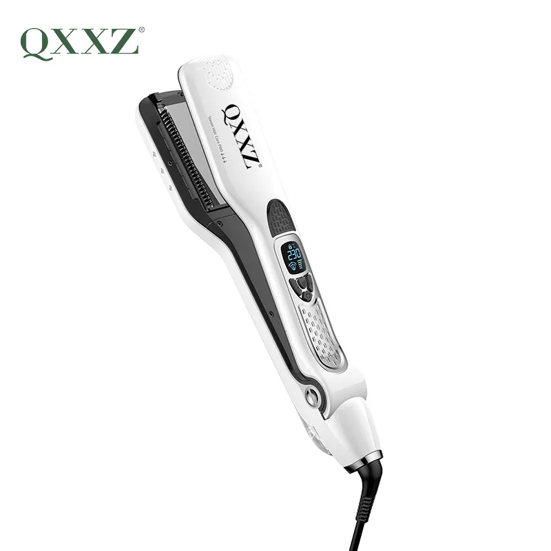 Qxxz alisador de cabelo profissional a vapor, ferramenta plana para modelagem de cabelos, modelador de cabelo, modelador de cabelo 446F, cerâmica 2 em 1, LCD elétrico PTC