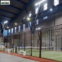 LUX Panneau de padel panoramique extérieur haut de gamme personnalisé, couleur café, de qualité supérieure, personnalisation de la couleur du padel indonésien populaire