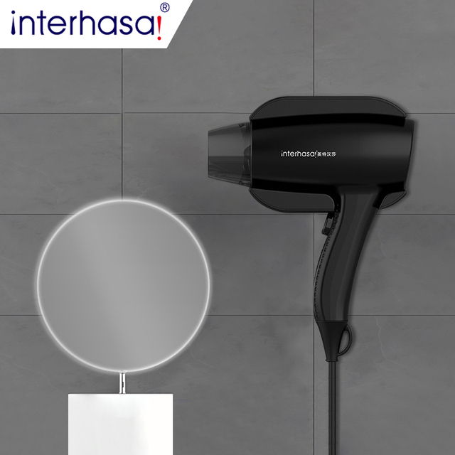 Hotel Special Bathroom Toilet Household High Speed Wall Mount Body Hair Dryer Black No Punch