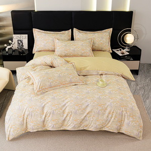 Mới 2025 100% cotton in kỹ thuật số chà nhám 4-mảnh thiết lập đôi dày màu xanh lá cây Duvet Bìa Vua bedsheet <span class=keywords><strong>bedding</strong></span> <span class=keywords><strong>Set</strong></span> bán buôn - Product Image 4