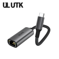 Konverter HUB Jaringan Gigabit USB 3.0 Tipe C ke RJ45, Kabel Adaptor Ethernet LAN USB ke RJ45 1000Mbps