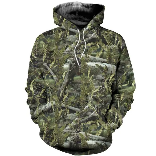 Wholesale 3D Print Realtree Camo Pullover Green Forest Hoodies for Men