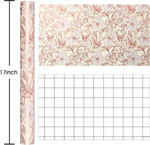 Mothers Day high end gift wrapping <b>paper</b> Aluminized rose gold flower <b>pattern</b> with back cutting lines Customizable - Product Image 2