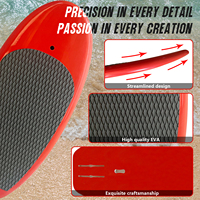 Papan Selancar Wingfoil Berkualitas Tinggi dari Karbon EPS PVC yang Diperkuat, Hydrofoil Ringan, Papan Selancar Foil Keras Warna Merah